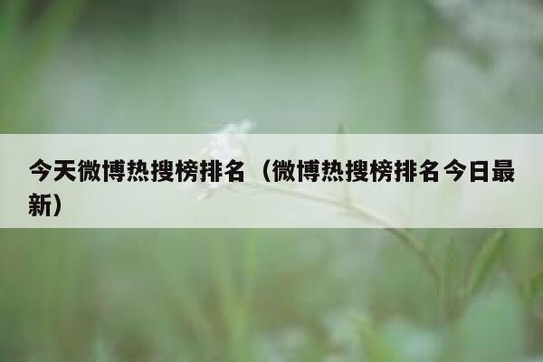 今天微博热搜榜排名（微博热搜榜排名今日最新） 第1张