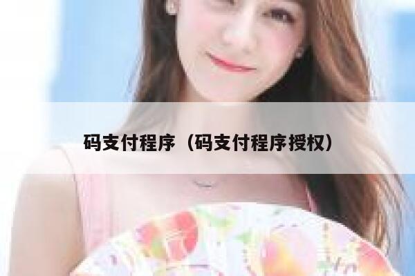 码支付程序（码支付程序授权） 第1张