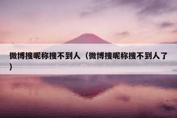 微博搜昵称搜不到人（微博搜昵称搜不到人了） 第1张