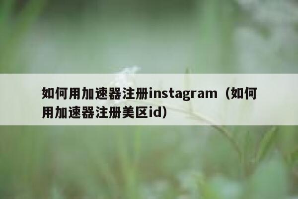 如何用加速器注册instagram（如何用加速器注册美区id） 第1张