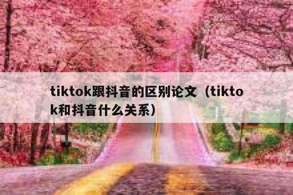 tiktok跟抖音的区别论文（tiktok和抖音什么关系） 第1张