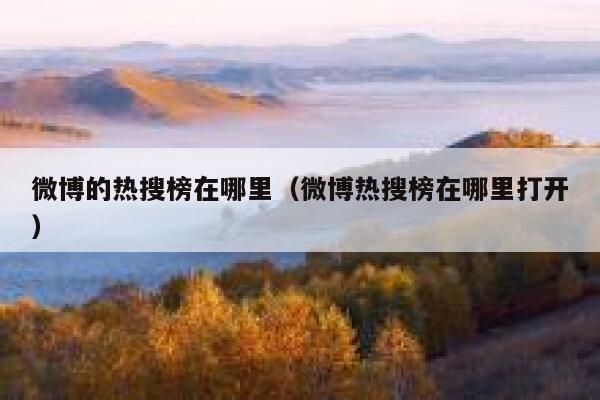 微博的热搜榜在哪里（微博热搜榜在哪里打开） 第1张