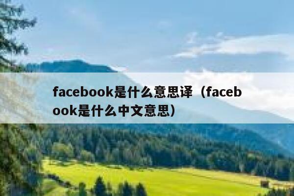 facebook是什么意思译（facebook是什么中文意思） 第1张