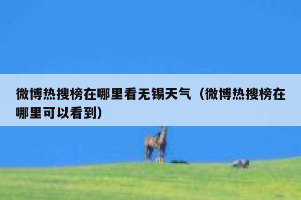 微博热搜榜在哪里看无锡天气（微博热搜榜在哪里可以看到） 第1张