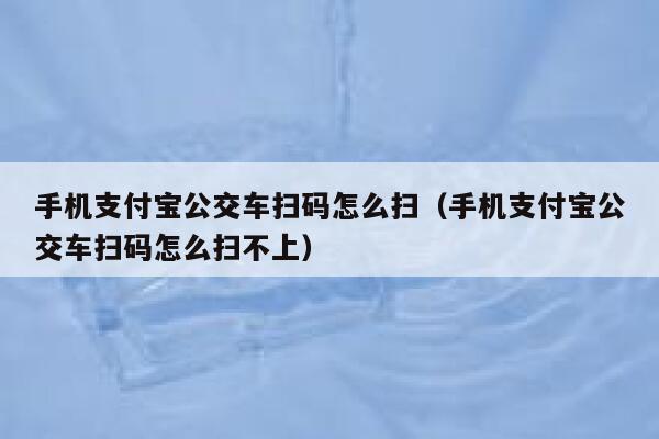 手机支付宝公交车扫码怎么扫（手机支付宝公交车扫码怎么扫不上） 第1张