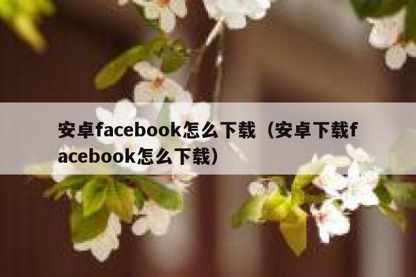 安卓facebook怎么下载（安卓下载facebook怎么下载） 第1张