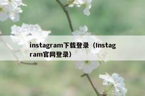 instagram下载登录（Instagram官网登录） 第1张