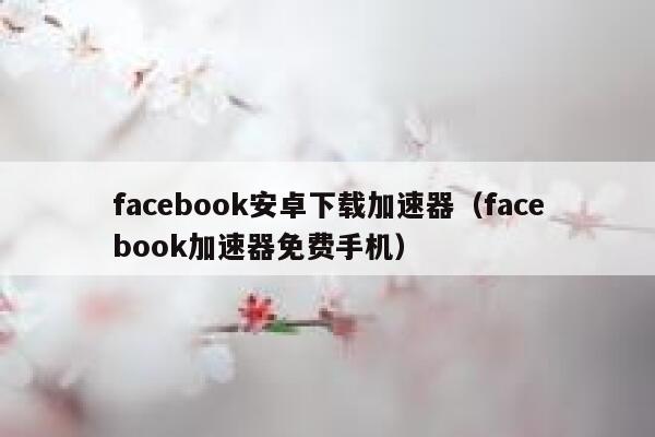 facebook安卓下载加速器（facebook加速器免费手机） 第1张