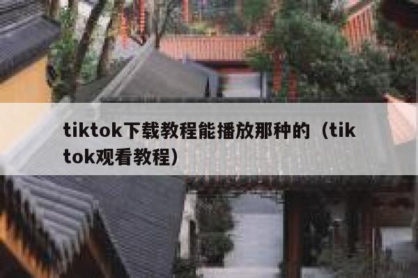 tiktok下载教程能播放那种的（tiktok观看教程） 第1张