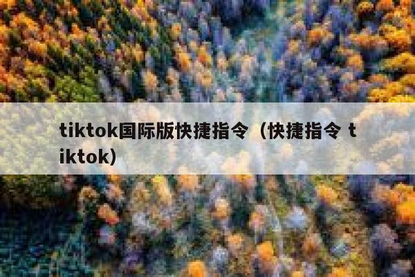 tiktok国际版快捷指令（快捷指令 tiktok） 第1张