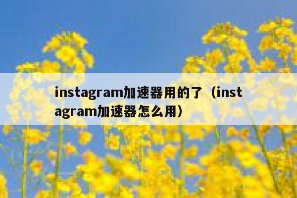 instagram加速器用的了（instagram加速器怎么用） 第1张