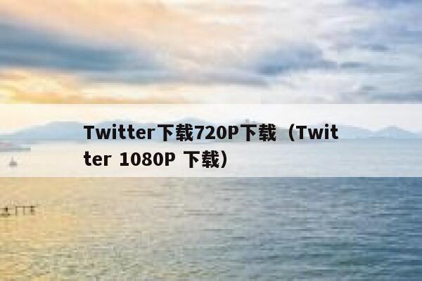 Twitter下载720P下载（Twitter 1080P 下载） 第1张