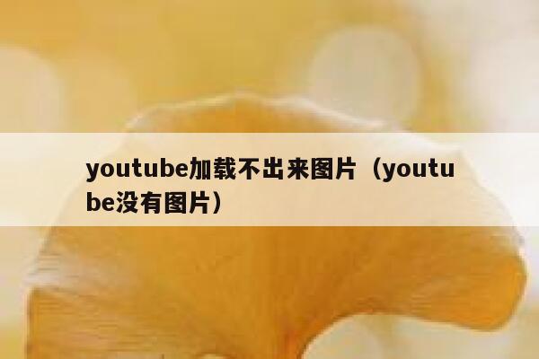 youtube加载不出来图片（youtube没有图片） 第1张