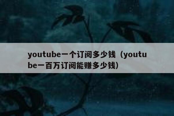 youtube一个订阅多少钱（youtube一百万订阅能赚多少钱） 第1张