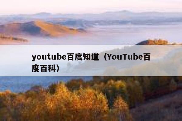 youtube百度知道（YouTube百度百科） 第1张