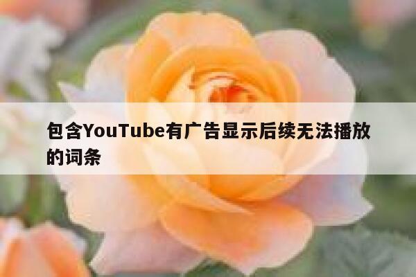 包含YouTube有广告显示后续无法播放的词条 第1张