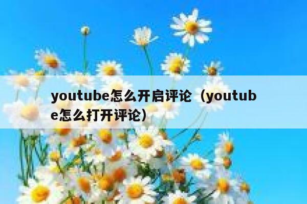 youtube怎么开启评论（youtube怎么打开评论） 第1张