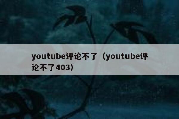 youtube评论不了(youtube评论不了403) 第1张 youtube评论不了(youtube评论不了403) 第1张