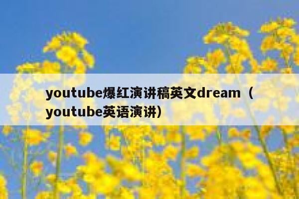 youtube爆红演讲稿英文dream（youtube英语演讲） 第1张