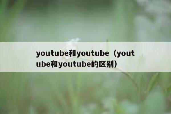youtube和youtube（youtube和youtube的区别） 第1张