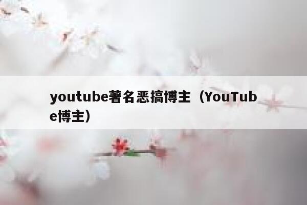 youtube著名恶搞博主（YouTube博主） 第1张