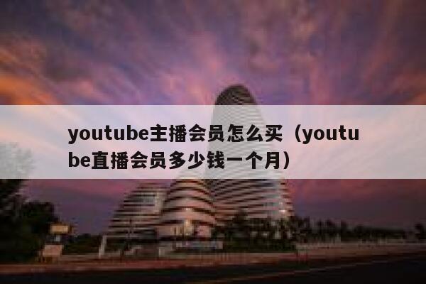 youtube主播会员怎么买（youtube直播会员多少钱一个月） 第1张