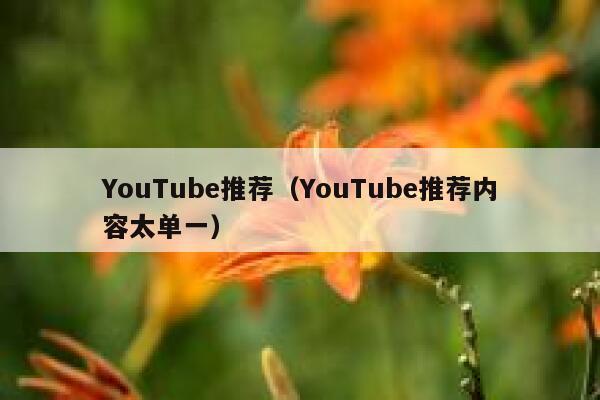 YouTube推荐(YouTube推荐内容太单一) 第1张 YouTube推荐(YouTube推荐内容太单一) 第1张