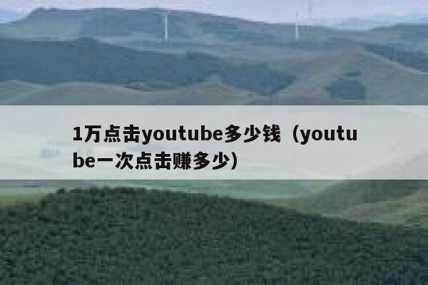 1万点击youtube多少钱（youtube一次点击赚多少） 第1张