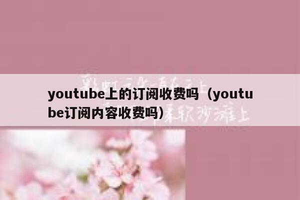 youtube上的订阅收费吗（youtube订阅内容收费吗） 第1张