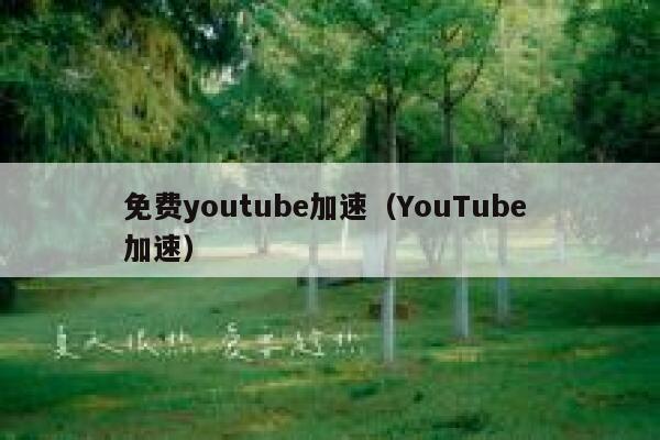 免费youtube加速（YouTube 加速） 第1张