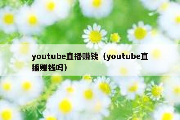 youtube直播赚钱（youtube直播赚钱吗） 第1张