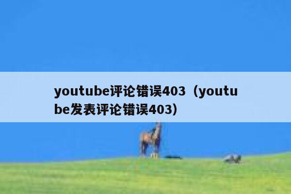 youtube评论错误403（youtube发表评论错误403） 第1张