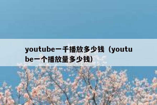 youtube一千播放多少钱（youtube一个播放量多少钱） 第1张