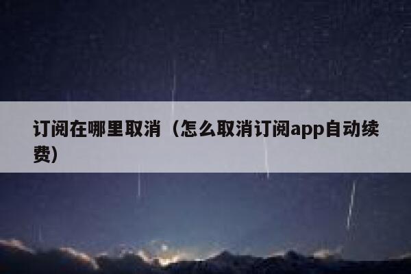 订阅在哪里取消（怎么取消订阅app自动续费） 第1张