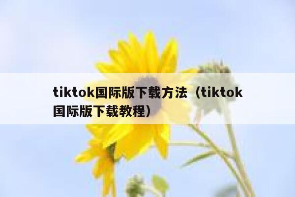 tiktok国际版下载方法(tiktok国际版下载教程) 第1张 tiktok国际版下载方法(tiktok国际版下载教程) 第1张