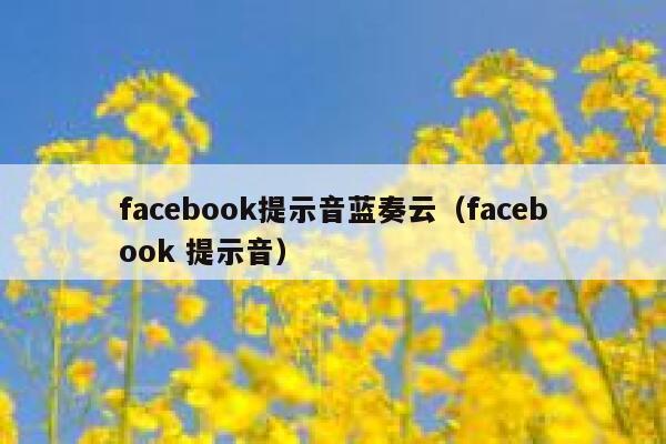 facebook提示音蓝奏云（facebook 提示音） 第1张