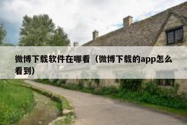 微博下载软件在哪看（微博下载的app怎么看到） 第1张