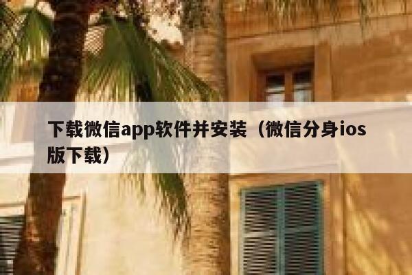 下载微信app软件并安装（微信分身ios版下载） 第1张
