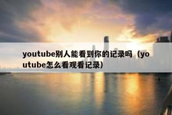 youtube别人能看到你的记录吗（youtube怎么看观看记录） 第1张
