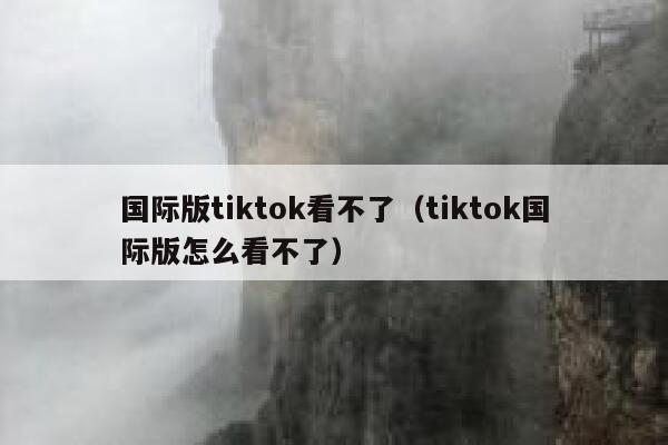 国际版tiktok看不了（tiktok国际版怎么看不了） 第1张