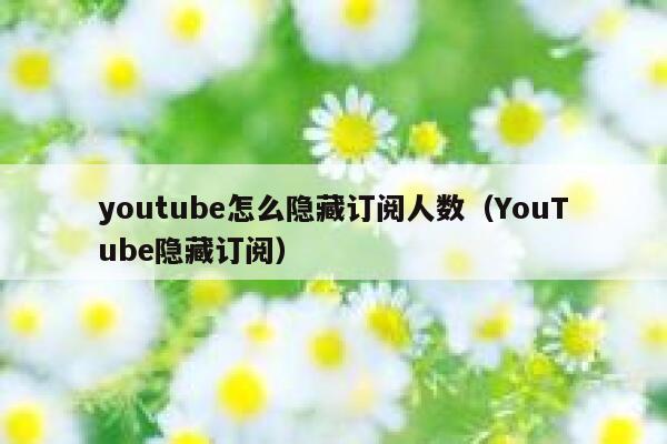 youtube怎么隐藏订阅人数(YouTube隐藏订阅) 第1张 youtube怎么隐藏订阅人数(YouTube隐藏订阅) 第1张