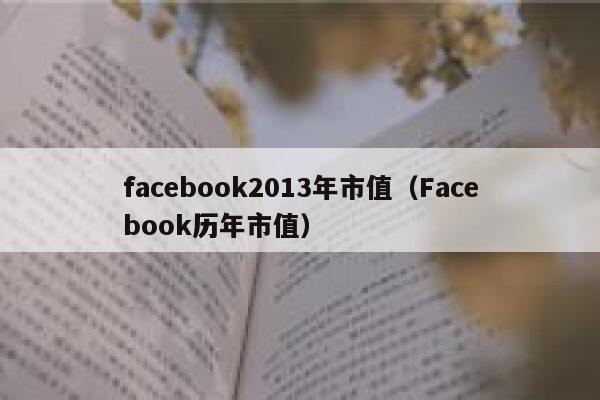 facebook2013年市值（Facebook历年市值） 第1张