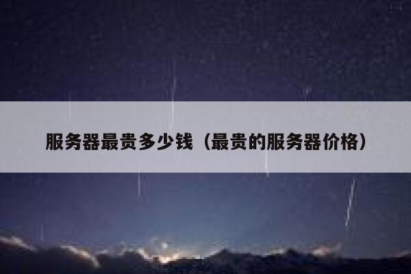 服务器最贵多少钱(最贵的服务器价格) 第1张 服务器最贵多少钱(最贵的服务器价格) 第1张
