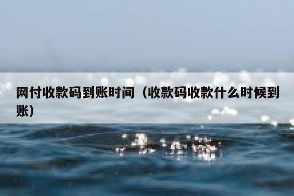 网付收款码到账时间（收款码收款什么时候到账） 第1张
