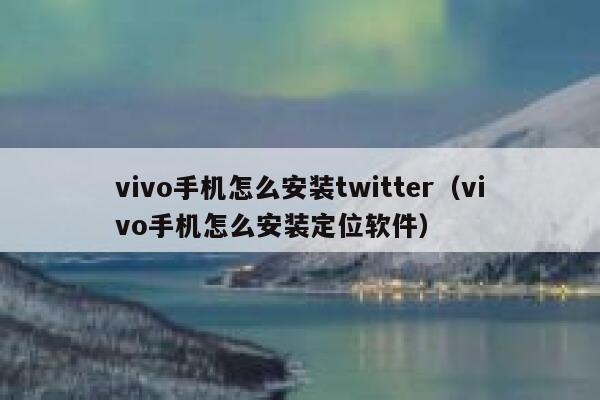 vivo手机怎么安装twitter（vivo手机怎么安装定位软件） 第1张