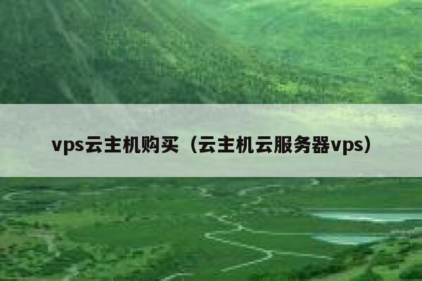 vps云主机购买（云主机云服务器vps） 第1张