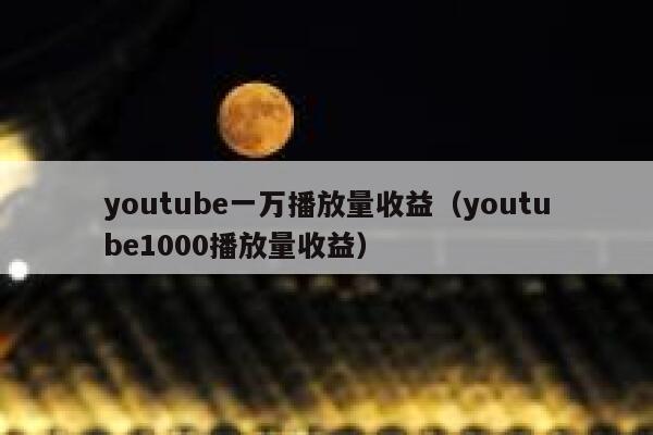 youtube一万播放量收益（youtube1000播放量收益） 第1张