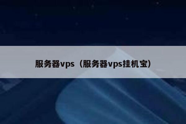 服务器vps（服务器vps挂机宝） 第1张