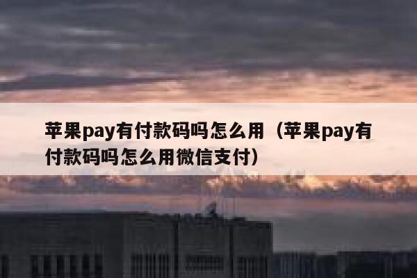 苹果pay有付款码吗怎么用(苹果pay有付款码吗怎么用微信支付) 第1张 苹果pay有付款码吗怎么用(苹果pay有付款码吗怎么用微信支付) 第1张
