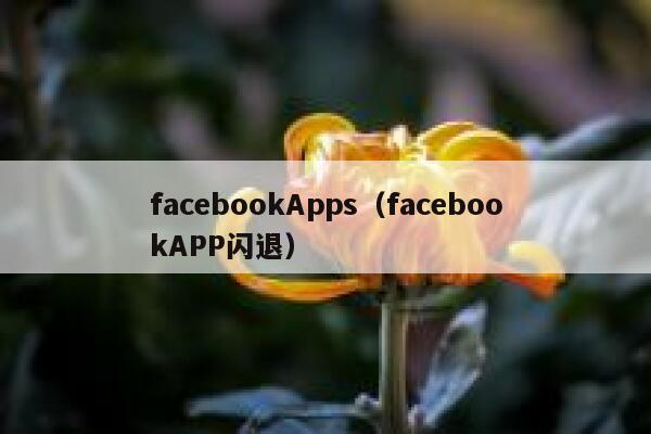 facebookApps（facebookAPP闪退） 第1张